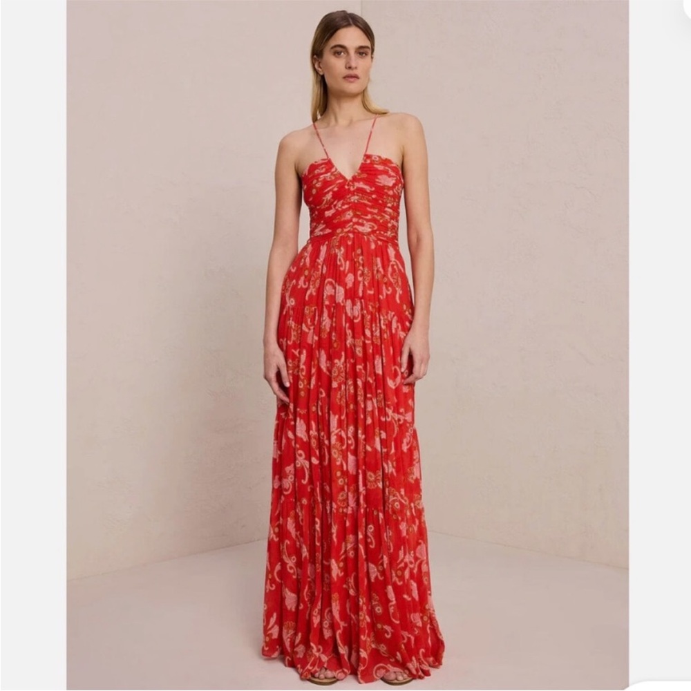 A.L.C. Red Floral Maxi Dress